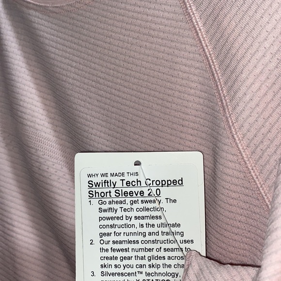 Lululemon Swifty Tech Cropped Short Sleeve 2.0 - Picture 3 of 3